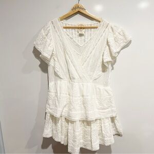Muche & Muchette White Tiered Ruffle Mini Dress